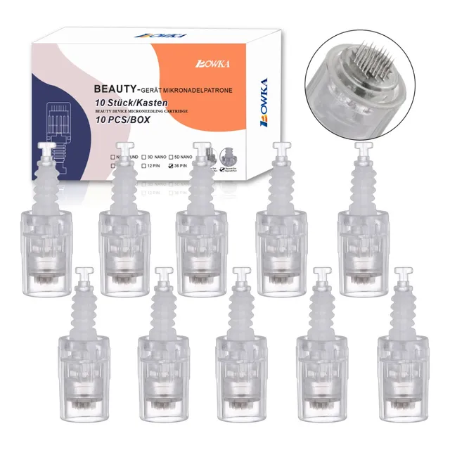 10 Pcs Cartuchos Bayoneta Microaguja Derma Pen Con 36 Pines