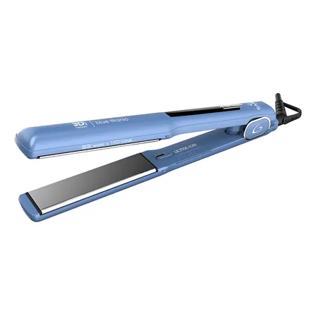 Plancha de cabello GA.MA Italy Starlight W&L Blue Titanio 3D azul y gris