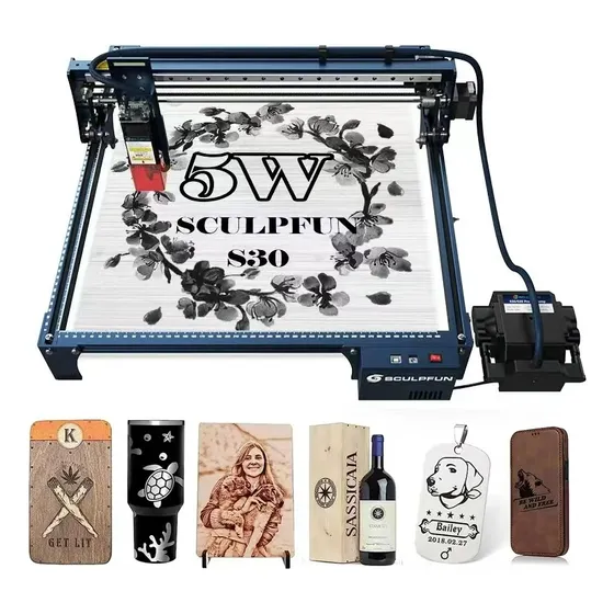Máquina cortadora y grabadora láser Sculpfun S30 5.5W 220V