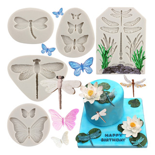 Pcs Molde De Silicona Libélula Mariposa Fondant Resina Pcs Molde De Silicona Libélula Mariposa Fondant Resina