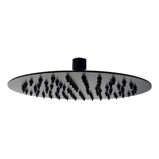 Ducha De Baño Ultrafino Alta Presión Negro Redondo 25cm