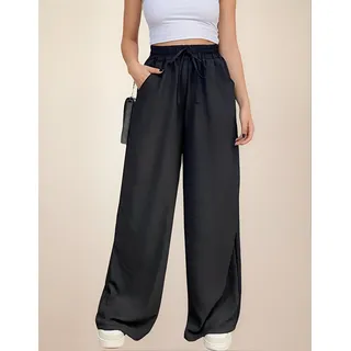 Calça Feminina Pantalona Wide Leg Duna Cintura Elåstico Calça Feminina Pantalona Wide Leg Duna Cintura Elåstico
