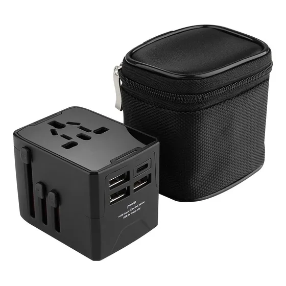 Adaptador Universal De Viaje Enchufe: 4 Puertos Usb (1tipoc)