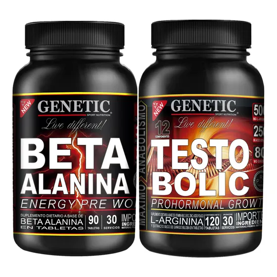 Energia Potencia Prohormonal Beta Alanina Testobolic Genetic Sabor Neutro