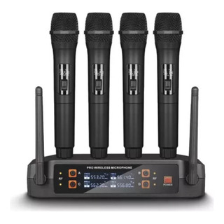 Microfones Com 4 Canias Sem Fio Profissional KaraokĂȘ Uhf Microfones Com 4 Canias Sem Fio Profissional KaraokĂȘ Uhf