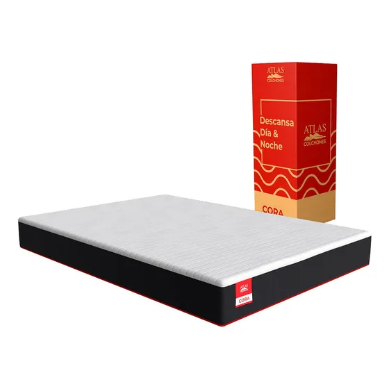 Colchon King Size De Memory Foam Tela Premium Atlas Cora Color Negro