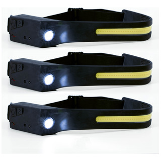 Kit 3 Lanterna De Cabeça Led Recarregåvel Fita Ajuståvel Cob Kit 3 Lanterna De Cabeça Led Recarregåvel Fita Ajuståvel Cob