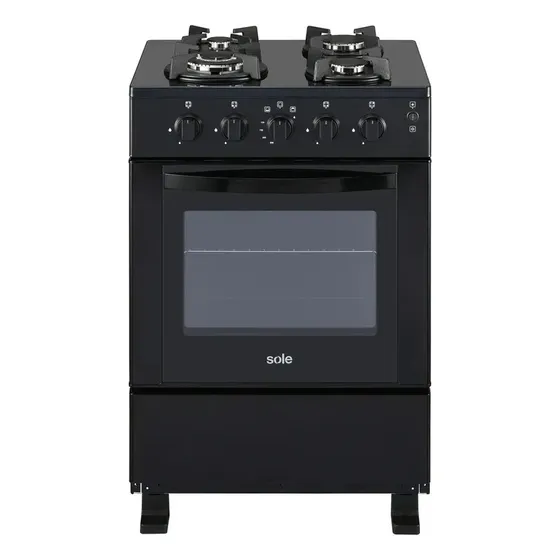 Cocina De Pie Sole Glissa Glp\u002Fgn 60 Cm 4 Hornillas Negro | Cuotas sin interés