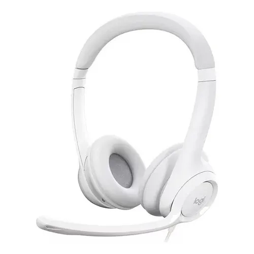 Auricular Headset Logitech H390 Usb Blanco Con Micrófono