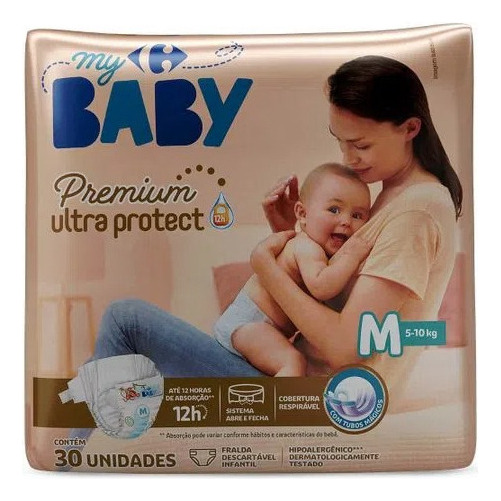 Fralda Carrefour My Baby M Soft Protect - 30 Unidades Tamanho Médio (m) Fralda Carrefour My Baby M Soft Protect - 30 Unidades Tamanho Médio (m)