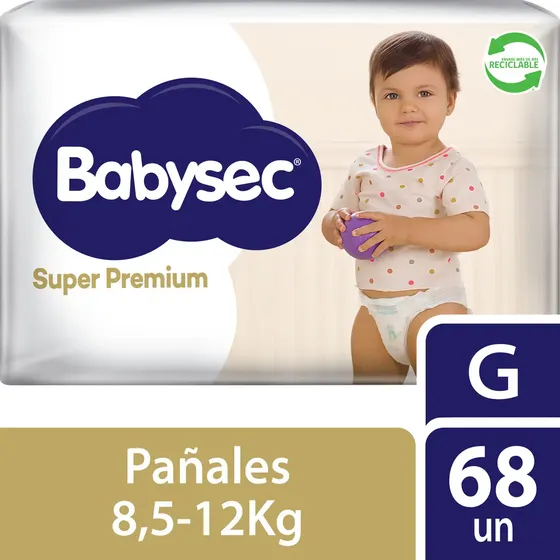 Pañales De Bebé Babysec Super Premium Cuidado Total 68 Un G | Cuotas sin interés