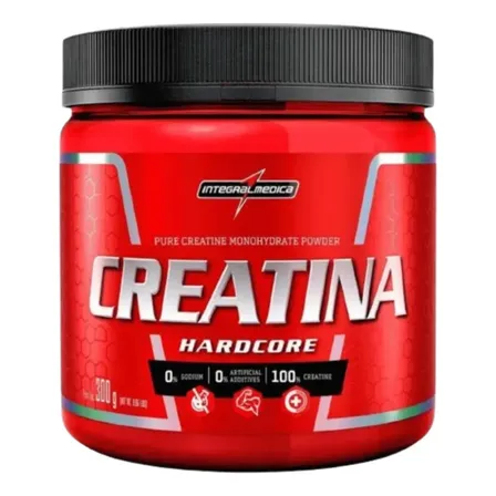 Creatina Pura 300g Monohidratada Integral Medica Hardcore Sabor Sem Sabor