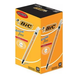 Caneta Esferogråfica Bic Cristal Precisão Cor Preto Exterior Transparente Traço Fina 0.8 Mm Em Caixa - Kit De 5050 Unidades Caneta Esferogråfica Bic Cristal Precisão Cor Preto Exterior Transparente Traço Fina 0.8 Mm Em Caixa - Kit De 5050 Unidades