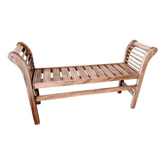 Banco Romano Doble Madera Maciza Lustrada