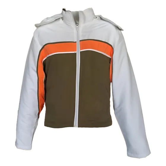 Campera De Dama Con Capucha Forrada De Corderito Blanco/verd