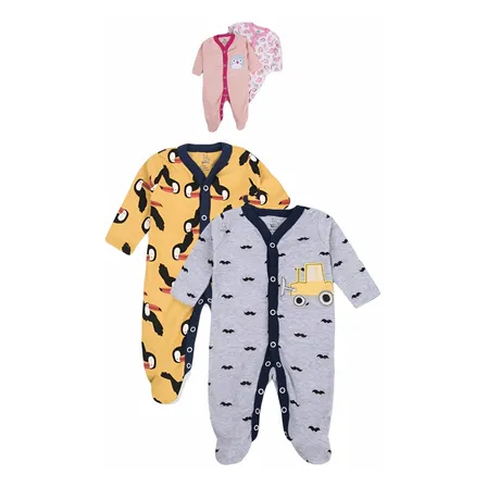 Pack 2 Osito Enterito Pijama Bebe 100% Algodon Bebepelucl Niño Surtido 9-12 Meses