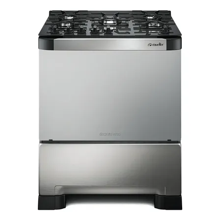 Fogão 5 Bocas Decorato Vetro G3 Mueller Inox Tipo De Conexão Gás Engarrafado