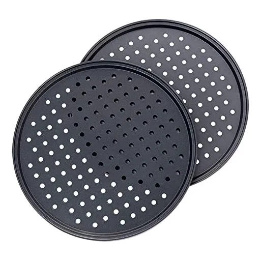 Sartene Pizza Perforado Personal 11  Acero Carbono Bandeja