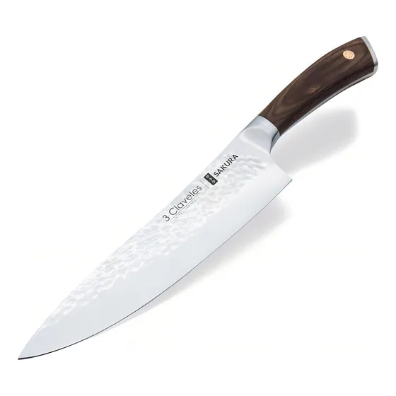 Cuchillos 3 Claveles Sakura Hoja De 20cm Acero Inox Forjada Color Marrón