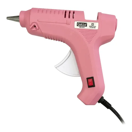 Pistola De Cola Quente Rosa Bivolt Profissional 40w Gatte 4010 110V/220V