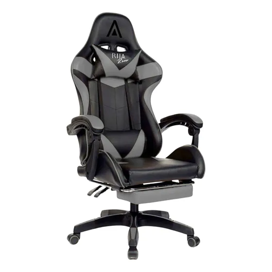 Cadeira Gamer Rija Racer Alpha Ergonomica Cinza Encosto Reclinavel 120Kg