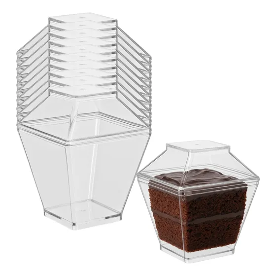 Set 100 Vasos Para Postre 110ml Reposteria Transparente