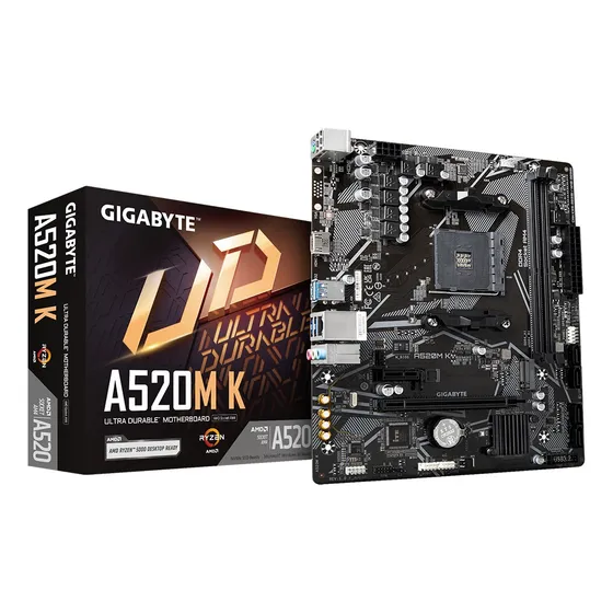 Tarjeta Madre Gigabyte A-520m-k Am4 Ddr4 Ryzen 4 Sata 1 M.2