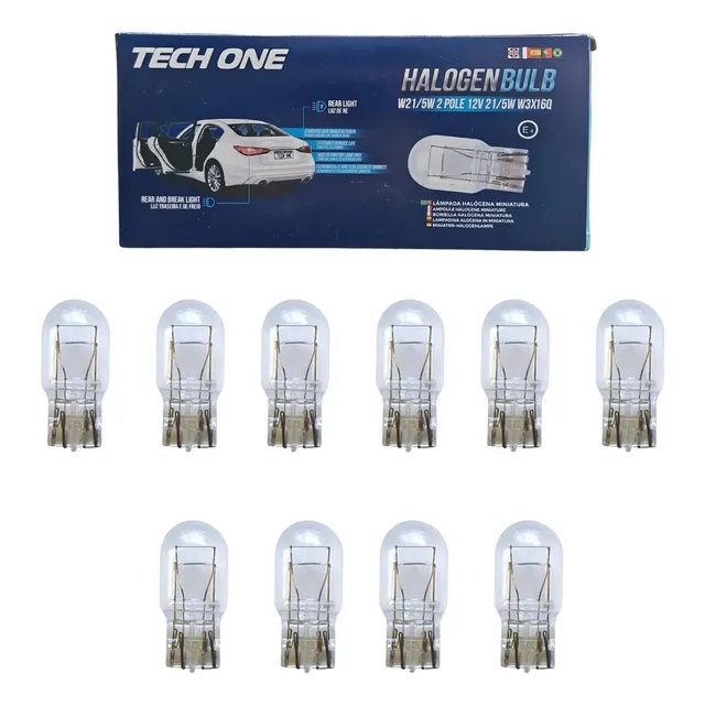 10 Lâmpadas Miniatura Pingo T20 2 Pólos 12v W3x16q Tech One