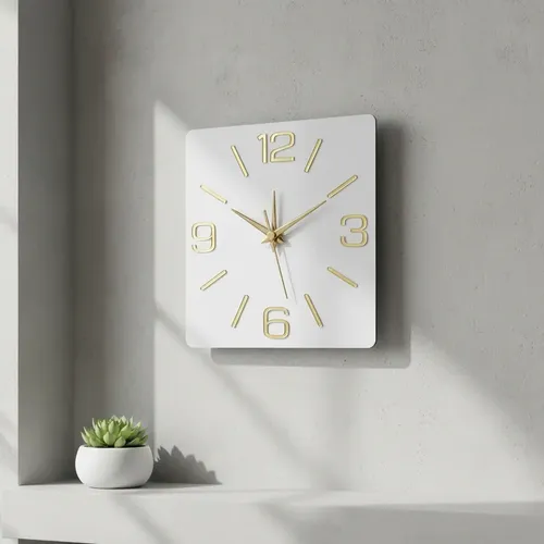 Relógio Parede Quartz Digital Retangular Kienzle Anadigi Branco