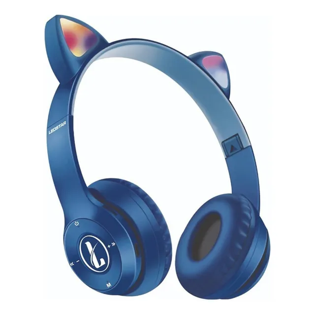 Auriculares Inalambricos De Niño Ledstar Cat Azul