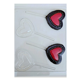 Molde Para Chocolate/pal. Corazón 4 Cav/ San Valentin Molde Para Chocolate/pal. Corazón 4 Cav/ San Valentin