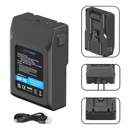 Carregador De Câmera Bateria V-mount 95wh 14.8v Usb E D-tap Kit