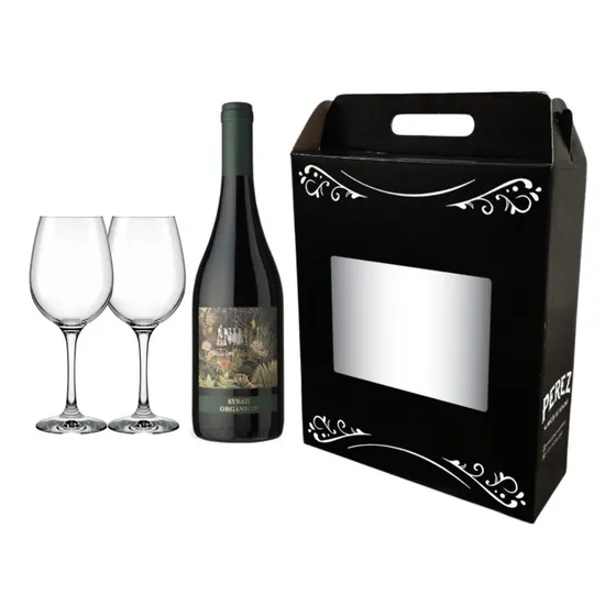 Vino Animal Syrah Orgánico 750 Ml + 2 Copas - Perez Tienda