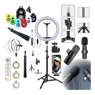 Ringlinght Iluminador Led Tripe Microfone Compativel Android Ringlinght Iluminador Led Tripe Microfone Compativel Android