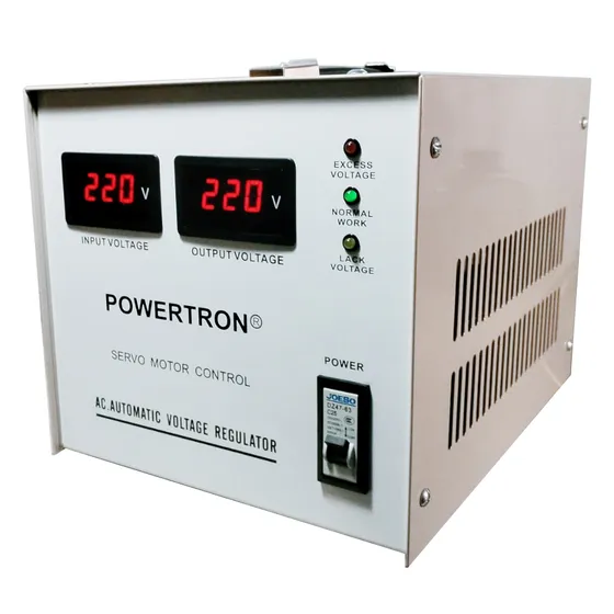 Regulador De Voltaje 3 Kva 220 Volts Marca Powertron Blanco