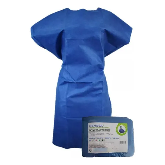 Bata Desechable Para Paciente Azul Demeva Economy 10 Pz