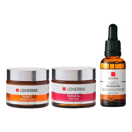 Rutina Renovadora Reguladora Vitamina C Retinol Lidherma 