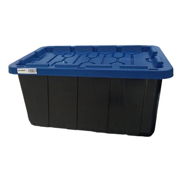 Caja De Plastico Organizadora Almacenamiento Uso Rudo Grandes 78x52x37cm Profesional 102 Lts Tapa Azul Yesh Market