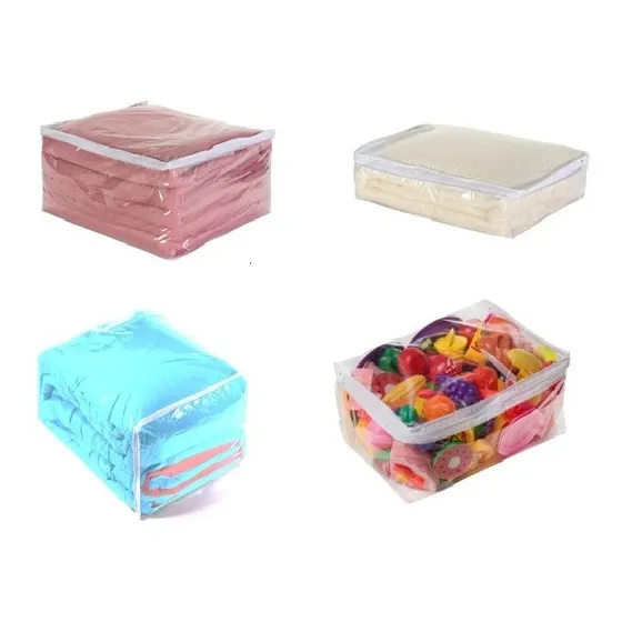 Kit 4 Saco Organizador Multiuso Pp P M G Embalagem Pvc Ziper