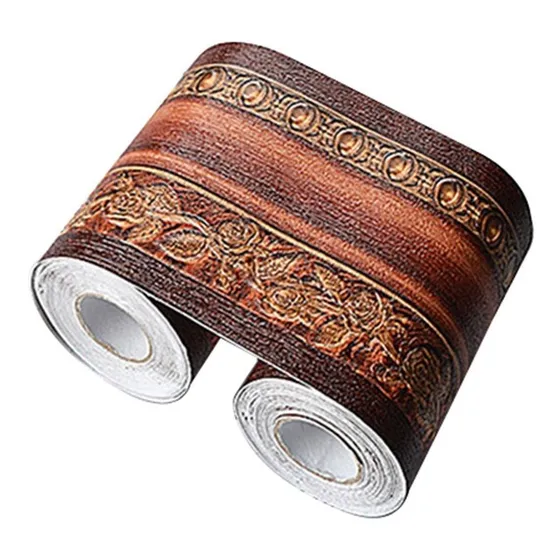 Borde Pared Autoadhesivo 3d Grano Madera Marron Agua 1