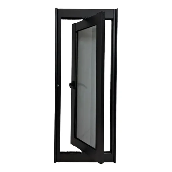 Janela Vitrô Capelinha 160x40 Preto Pivotante Linha 25 Preto Fumê / Vertical