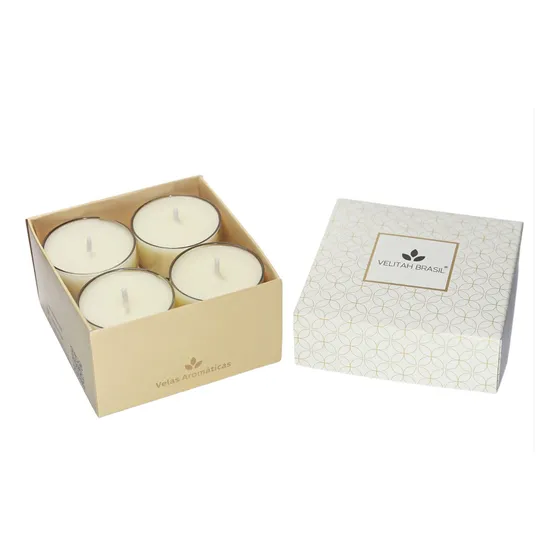 Velitah Brasil Vela aromática premium baunilha 4 unidades mini velas