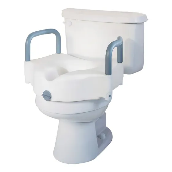 Aumento Para Baño Wc Con Apoyo Para Brazos Fijo Superconfort Color Blanco