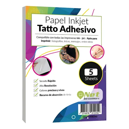 Papel Para Tatuaje Temporal Imprimible A4 De 5 Hojas Blanco