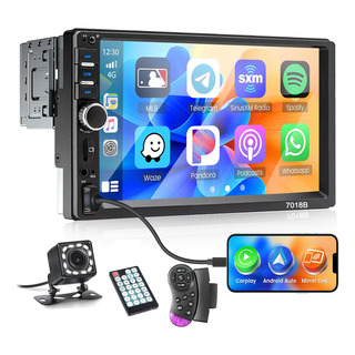 Auto Estéreo 1 Din Pantalla 7in Carplay Mirrorlink Fm Cámara Auto Estéreo 1 Din Pantalla 7in Carplay Mirrorlink Fm Cámara