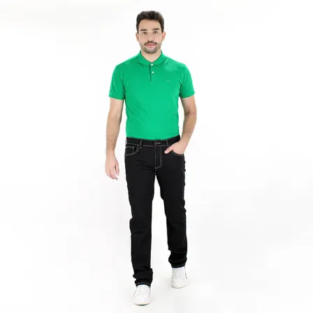 Calça Preta Slim Fit Tradicional Básica Com Bolso Corte Reto