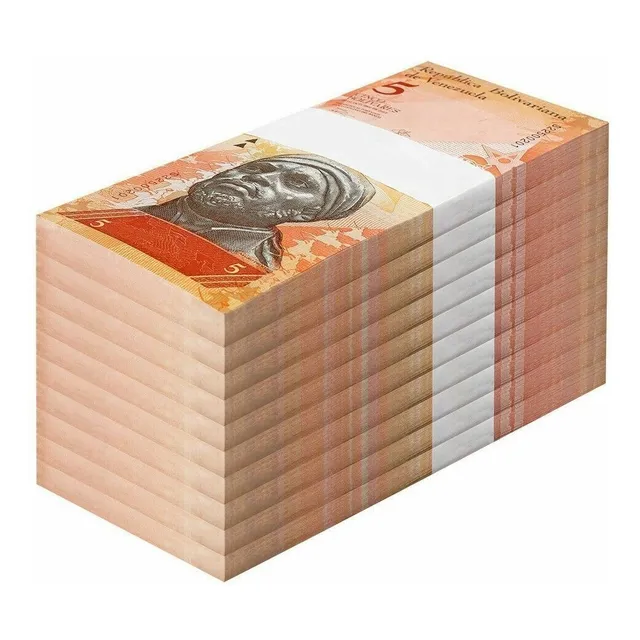 Bloque 10 Fajos 1000 Billetes 5 Bolivares Venezuela