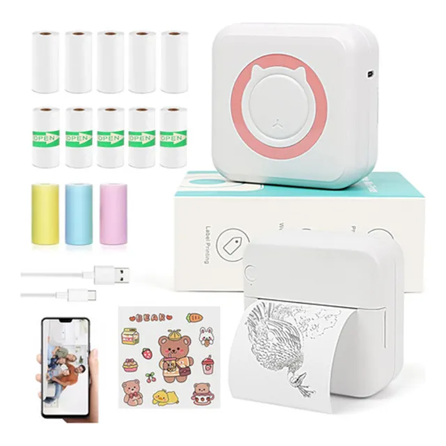 Mini Impresora Térmica Portátil Bluetooth Accesorios 13 Roll