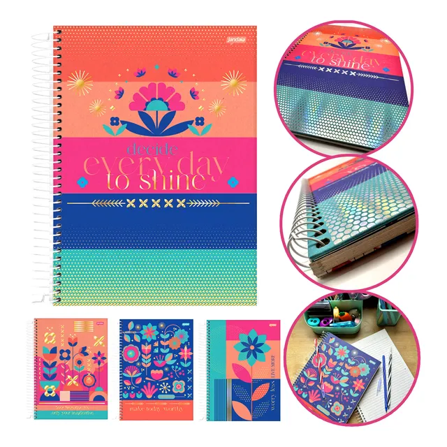 Caderno Jandaia Univ 160 Folhas Capa Dura Espiral Ecológico