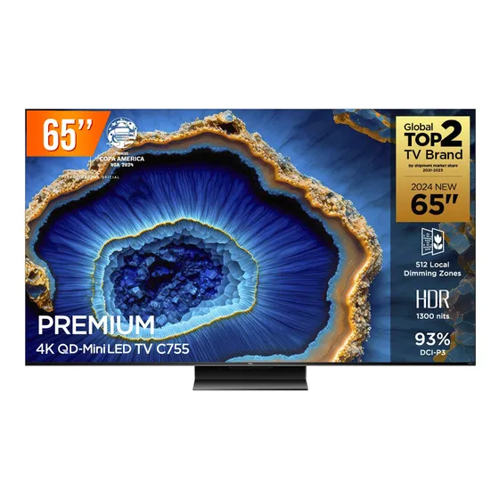 Smart Tv Qd Mini Led 65  Google Tv Uhd 4k Tcl C755 120hz Vrr